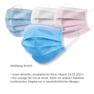 10 x Mund-Nasen-Schutz<br>für nur 2,99 €²<br>oder 10 x Mund-Nasen-Schutz für Kinder nur 2,49 €²