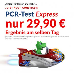 PCR-Test Express nur 29 €, jetzt noch günstiger